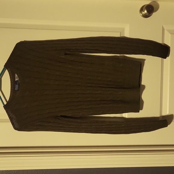 Polo Ralph Lauren Cable Knit Cotton Blend Crew Neck Sweater In Canopy Olive S - Picture 12 of 12